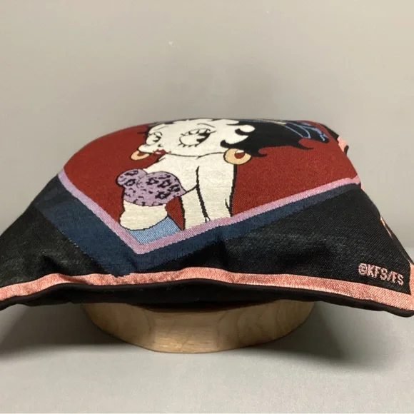 🔴 Vintage - New - Betty Boop Biker Tapestry Woven Pillow - Collectible - Rare - Picture 8 of 10